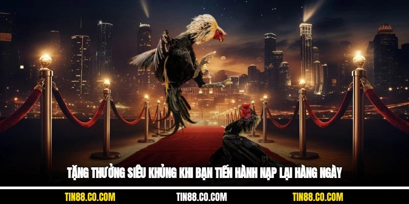 Tặng thưởng siêu khủng khi bạn tiến hành nạp lại hàng ngày